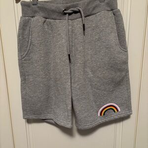 CARBON women's long grey fleece short with RAINBOW size medium